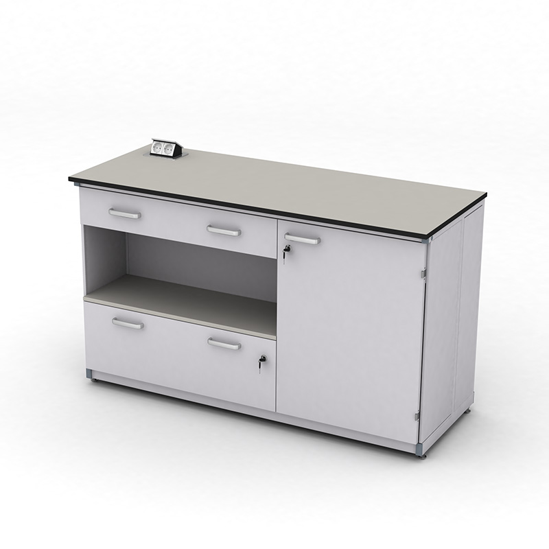 Cтіл демонстраційний лабораторний ЕКСПЕРТ з розетками. шухлядами та тумбою, Д-1500 мм, HPL-пластик, арт. 41-08.525